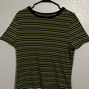 No Boundaries Black and Yellow Striped Tee